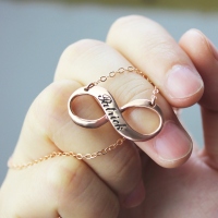 Rose Gold Engraved Infinity Name Necklace