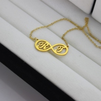 Infinity Necklace with Two Initial Gold Plated 925 Silver