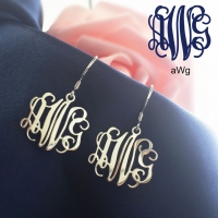 Boucles d'Oreilles-Monogramme-Argent