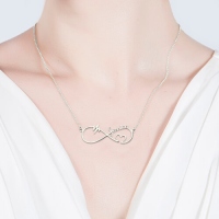 Infinity Heartbeat Necklace with Name Sterling Silver