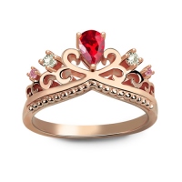 Romantic Birthstone Princess Crown In Rose Gold