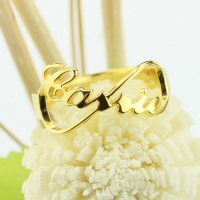 Custom Infinity Name Ring 18k Gold Plated