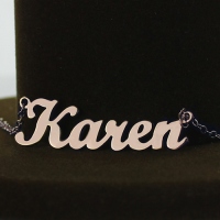 Solid Rose Gold Karen Style Name Necklace