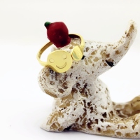 Personalized Smile Ring with Initial 18k Gold Plated