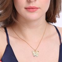 Birthstone Butterfly Necklace 18k Gold Plated