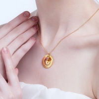 Baby Feet&Birthstone Necklace