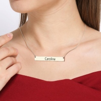 engraved bar necklace