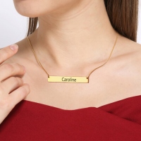 engraved bar necklace