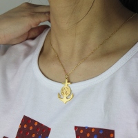 18K Gold Plated Anchor Monogram Initial Necklace