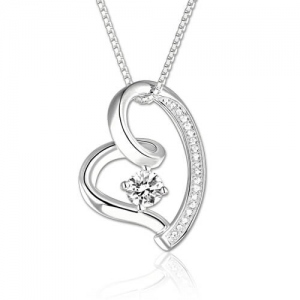 Love In Your Heart Birthstone Necklace In Sterling Silver