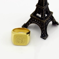 18K Gold Plated Fashion Monogram Initial Ring