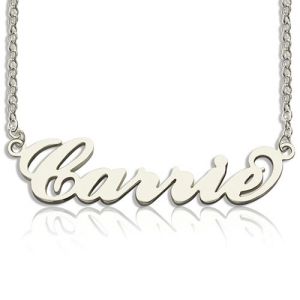Gepersonaliseerde Carrie naamketting van sterling zilver