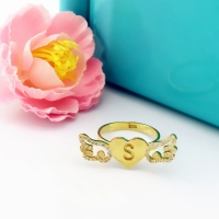 Angel Wings Heart Ring with Birthstone & Initial 18k Gold Plated