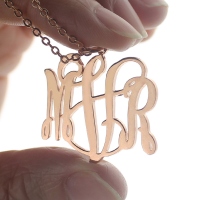 Taylor Swift Personalized Monogram Necklace Rose Gold