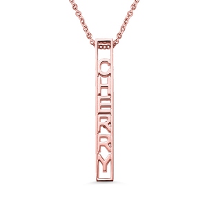 Personalisierte spezielle 3D Stangen Halskette in Rosegold