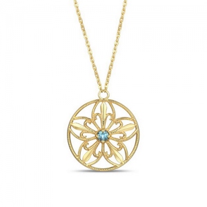Mother's Day Surprise Round Blooming Necklace With Natural Gemstone 18"