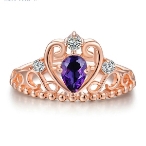 Bague Couronne de Princesse-Plaqué Or Rose