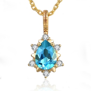 Collier Naturelle Goutte de Pierre précieuse-Plaqué Or 18ct