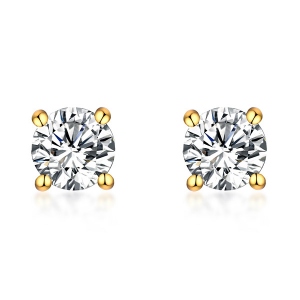Personalized Gemstone Stud Earrings in Gold