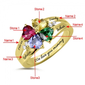 heart birthstone ring	