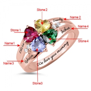 heart birthstone ring	