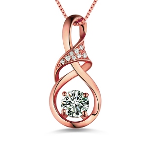 Kundengebundene Unendlichkeit Birthstone Halskette im Rose Gold