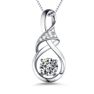 Customized Infinity Birthstone Silver Necklace