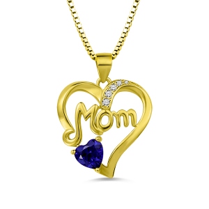 Collier Cœur-Pierre de Naissance-Plaqué Or 18ct
