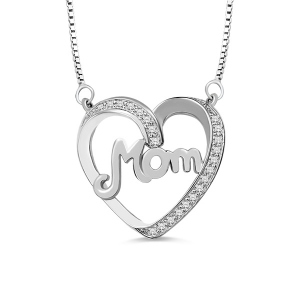 Collier Pour Mères-Argent Collier Cœur d'Amour