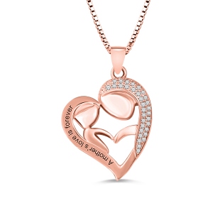 Personalized Mother and Daughter Silver Necklace
