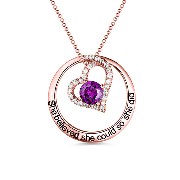 Fio de ouro rosa com coração aberto gravado