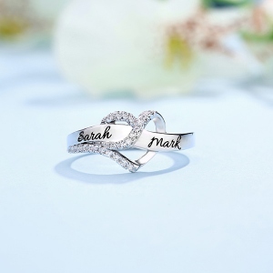 one heart birthstone ring