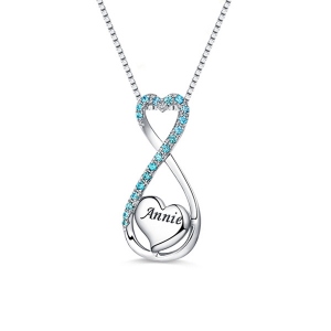 2018 Christmas Day Gift Engraved Heart Infinity Name Necklace