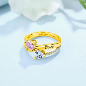 heart birthstone ring	
