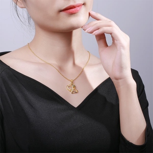 silver love heart necklace