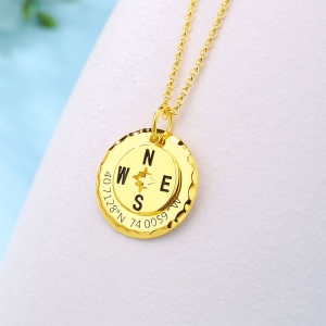 Personalized Compass Necklace in Gold