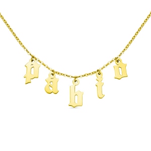Personalisierte Buchstaben-Choker-Halskette in Gold
