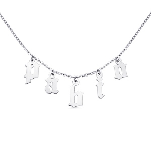 Personalisierte Buchstaben-Choker-Halskette in Sterlingsilber