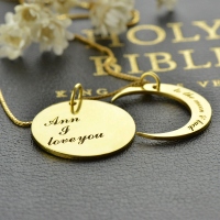 I Love You to The Moon and Back Love Necklace 18k Gold Plated
