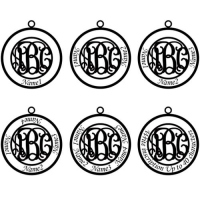 Circle Family Monogram 4 Names Necklace Sterling Silver