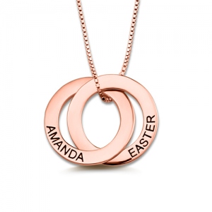 Benutzerdefinierte Doppel russische Ring Halskette in Roségold