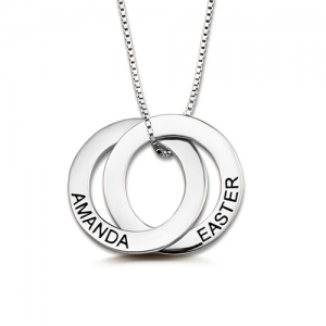 Custom Double Russian Named Sterling Silver Necklace