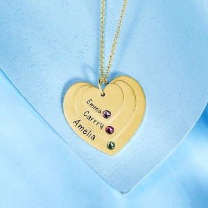 triple heart necklace