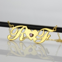 Gold Initial Letter Necklace
