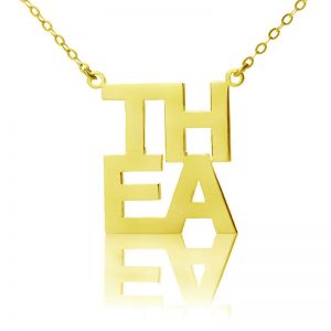 Gold Plated Silver Letter Name Necklace