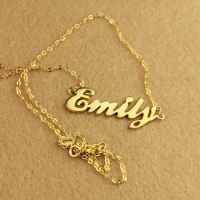 Gold Script Necklace