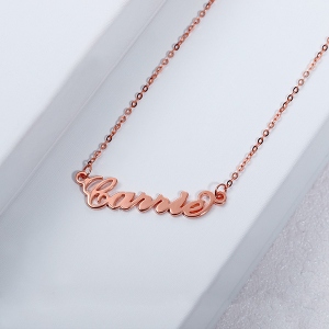 Personalized Carrie Name Necklace Solid Rose Gold