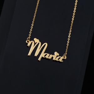Personalized Solid Gold Fiolex Girls Font Heart Name Necklace