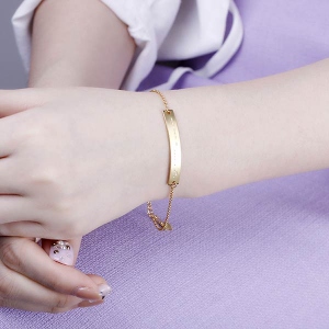 Custom Morse Code Bracelet In Gold