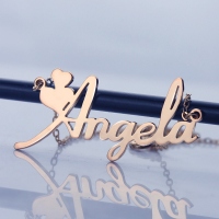 Personalized Girl's Name Necklace Rose Gold